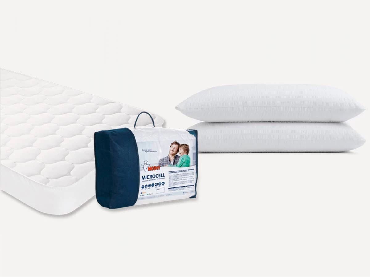 Pack Descanso: 2 almohadas Duo Confort + Protector colchón