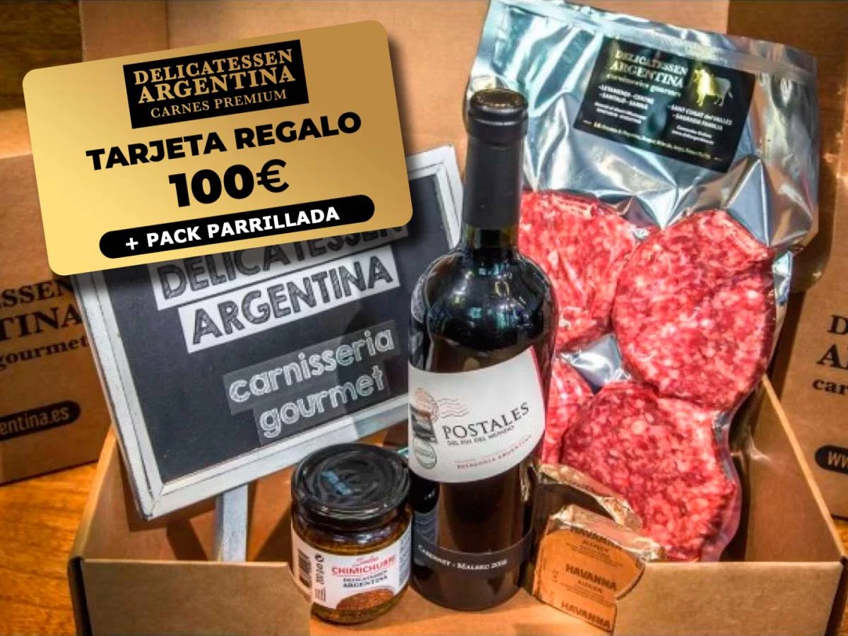 Tarjeta Regalo de 100€ en productos premium + Parrillada Barbacoa de Delicatessen Argentina