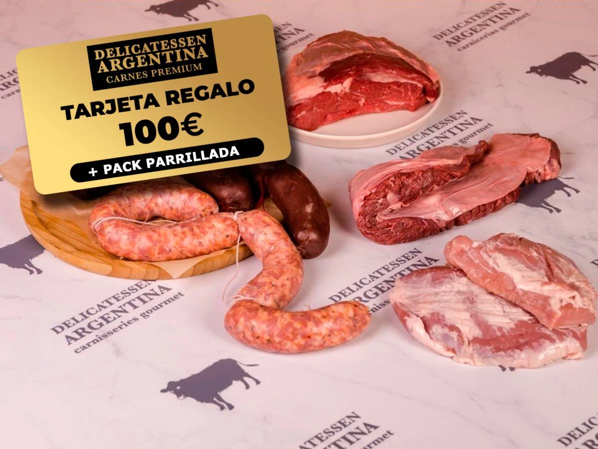 Tarjeta Regalo de 100€ en productos premium + Parrillada Barbacoa de Delicatessen Argentina