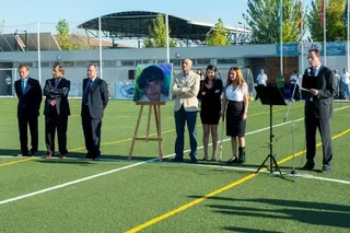 Florentino Pérez y Butragueño asisten al partido homenaje a Mario Colmenar Fernández