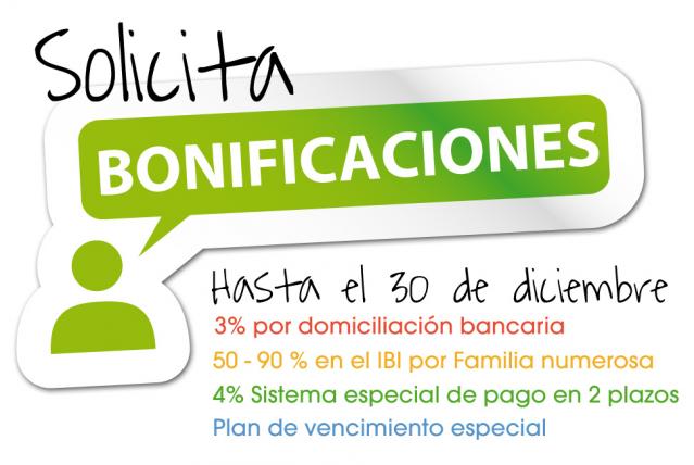 Hasta el 30 de diciembre se podrán solicitar las bonificaciones en los tributos municipales para el próximo año