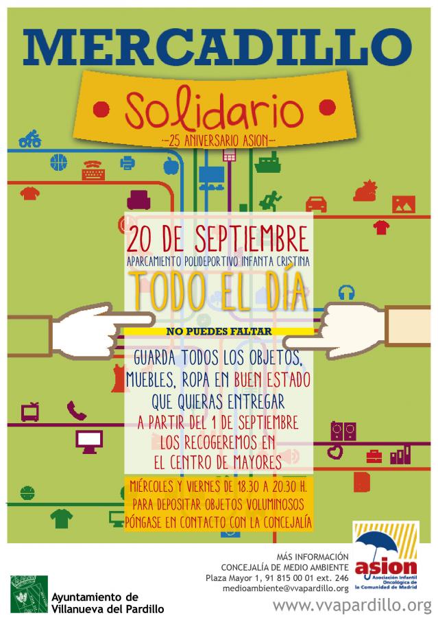 Mercadillo solidario en Villanueva del Pardillo en favor de ASION