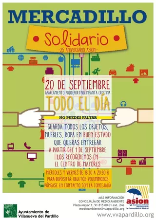 Mercadillo solidario en Villanueva del Pardillo en favor de ASION
