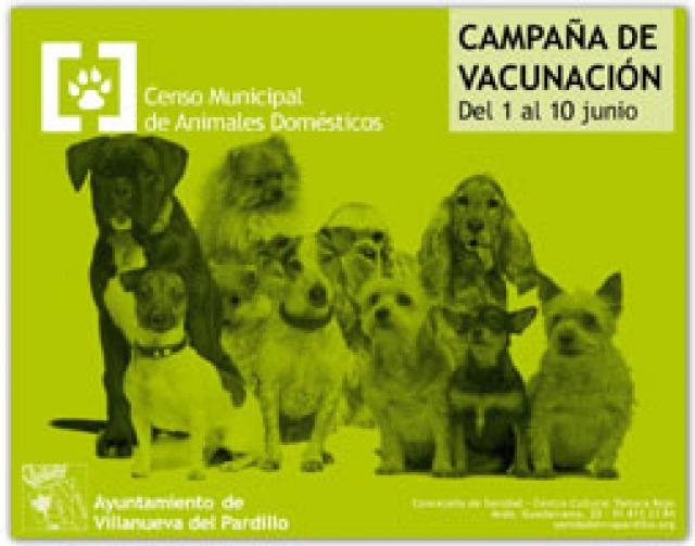 Campaña de Vacunación Antirrábica e Identificación Animal 2015 en Villanueva del Pardillo del 1 al 10 de junio
