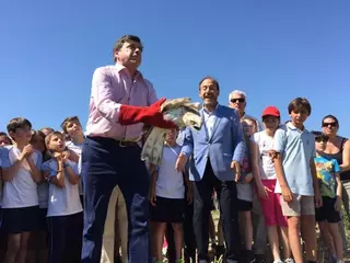Los alumnos de Villanueva de la Cañada sueltan cinco rapaces para celebrar el Día Mundial del Medio Ambiente