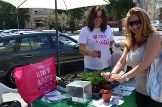 El Ayuntamiento de Villanueva de la Cañada y AECC conciencian de los riesgos del tabaco, cambiando plantas por cigarrillos