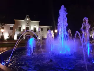 El Ayuntamiento ilumina de azul la fuente de la plaza de España en el Día de la Dislexia