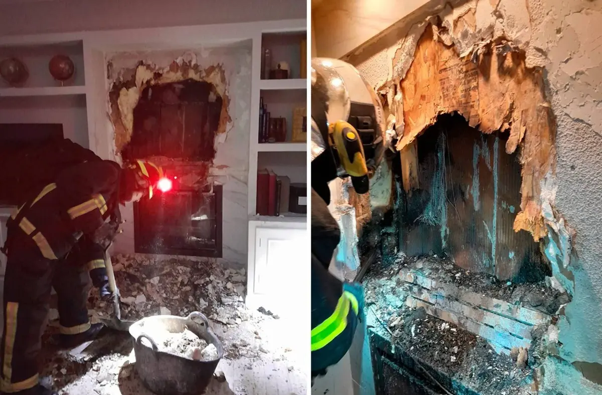 Susto nocturno en Villanueva de la Cañada por un incendio originado en la chimenea de una vivienda