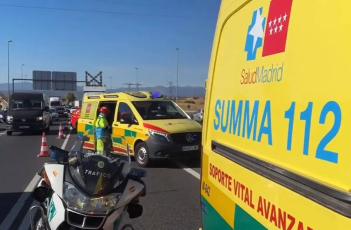 Trágico accidente de moto en la M-50 a la altura del Hospital Puerta de Hierro de Majadahonda